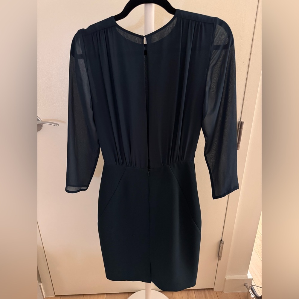 NWT Reiss LORNA Long Sleeve Dress - Deep Emerald (UK 4 / US 0) - Picture 6 of 7